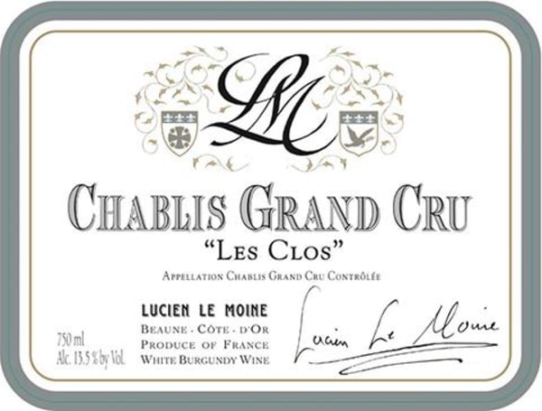 Rượu vang trằng Lucien Le Moine Chablis Les Clos Grand Cru 2020