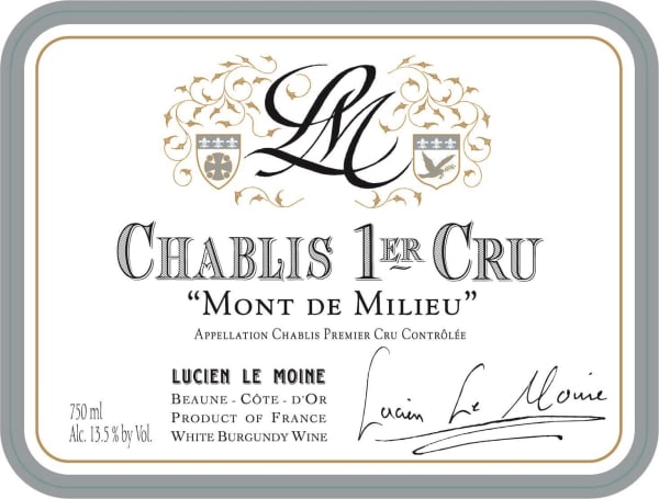 Rượu vang trằng Lucien Le Moine Chablis Mont de Milieu Premier Cru 2020