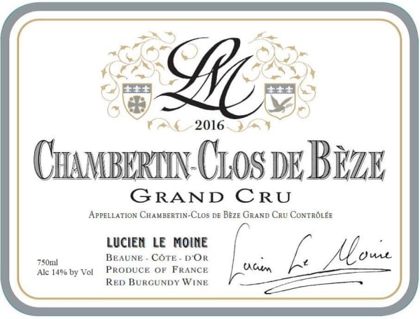 Rượu vang đỏ Lucien Le Moine Chambertin Clos de Beze Grand Cru 2016