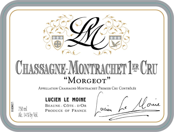 Rượu vang trằng Lucien Le Moine Chassagne-Montrachet Morgeot Premier Cru 2018
