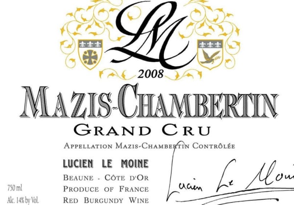 Rượu vang đỏ Lucien Le Moine Mazis Chambertin 2008