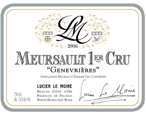 Rượu vang trằng Lucien Le Moine Meursault Genevrieres Premier Cru 2016