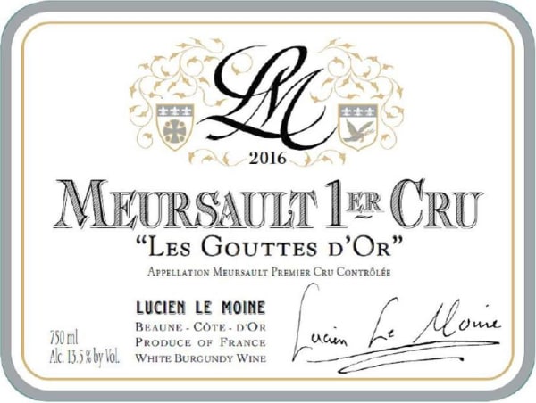 Rượu vang trằng Lucien Le Moine Meursault Gouttes d'Or Premier Cru 2016