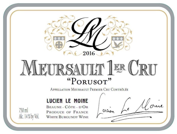 Rượu vang trằng Lucien Le Moine Meursault Porusot Premier Cru 2016