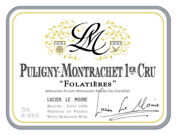 Rượu vang trằng Lucien Le Moine Puligny-Montrachet Folatieres Premier Cru 2013