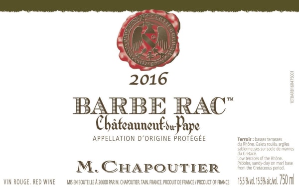Rượu vang đỏ M. Chapoutier Chateauneuf-du-Pape Barbe Rac 2016