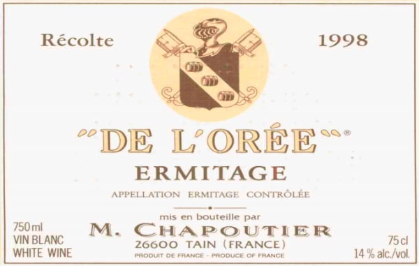 Rượu vang trằng M. Chapoutier Ermitage de l'Oree Blanc 1998