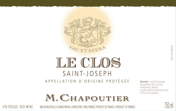 Rượu vang đỏ M. Chapoutier Saint-Joseph Le Clos Rouge 2018