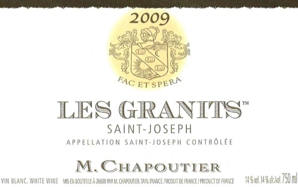 Rượu vang trằng M. Chapoutier Saint-Joseph Les Granits Blanc 2009