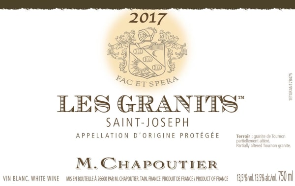 Rượu vang trằng M. Chapoutier Saint-Joseph Les Granits Blanc 2017