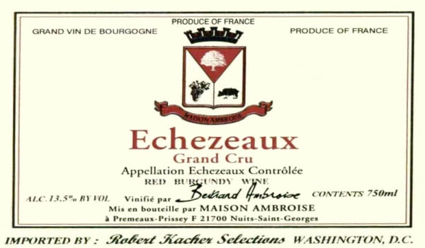 Rượu vang đỏ Maison Ambroise Echezeaux Grand Cru 2009