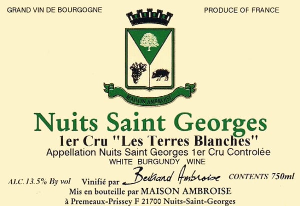 Rượu vang trằng Maison Ambroise Nuits Saint Georges Les Terres Blanches Premier Cru 2011