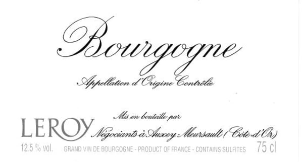 Rượu vang trằng Maison Leroy Bourgogne Blanc 2017