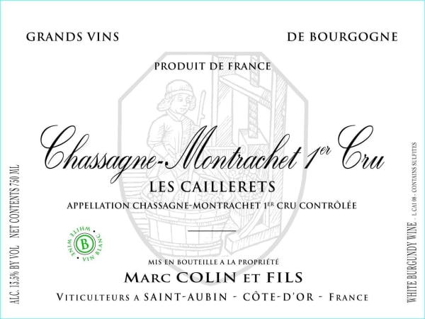 Rượu vang trằng Marc Colin Chassagne Montrachet Les Cailleret Premier Cru 2012