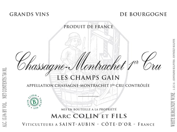 Rượu vang trằng Marc Colin Chassagne-Montrachet Les Champs Gain Premier Cru 2016