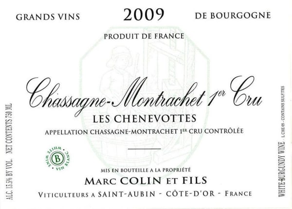 Rượu vang trằng Marc Colin Chassagne-Montrachet Les Chenevottes Premier Cru 2009