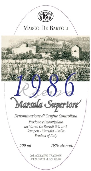 Rượu vang trằng Marco De Bartoli Marsala Superiore Riserva 1986