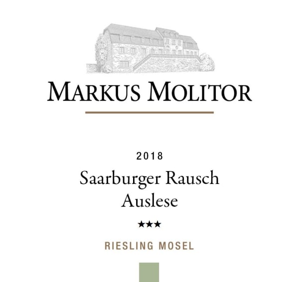 Rượu vang trằng Markus Molitor Saarburger Rausch Riesling Auslese *** (Green Capsule) 2018