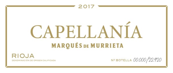 Rượu vang trằng Marques de Murrieta Capellania White 2017
