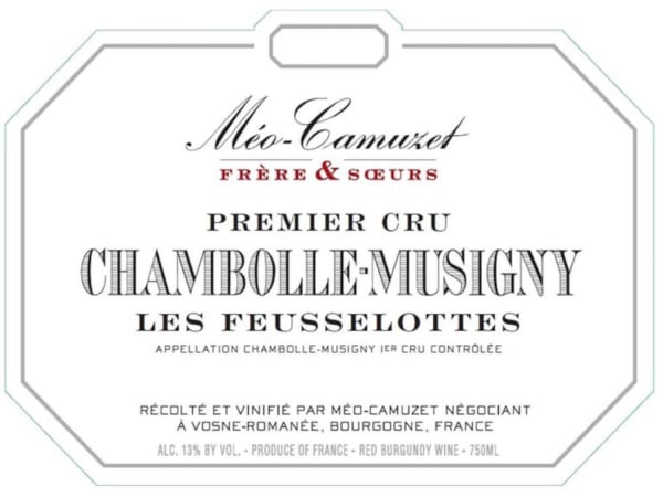 Rượu vang đỏ Meo-Camuzet Freres & Soeurs Chambolle-Musigny Les Feusselottes Premier Cru 2019