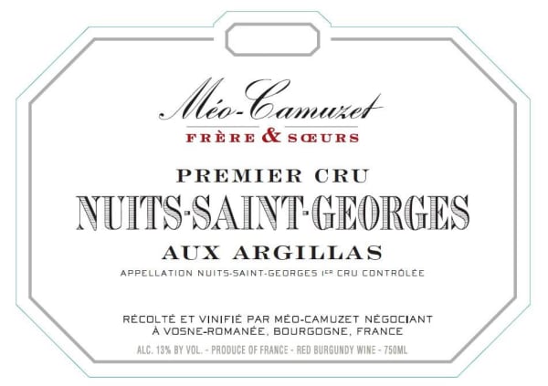 Rượu vang đỏ Meo-Camuzet Freres & Soeurs Nuits-Saint-Georges Les Argillas Premier Cru 2018