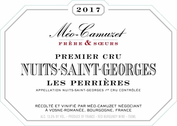 Rượu vang đỏ Meo-Camuzet Freres & Soeurs Nuits-Saint-Georges Les Perrieres Premier Cru 2017