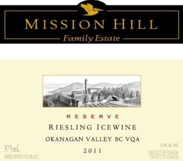 Rượu vang trằng Mission Hill Icewine Reserve Riesling 2011