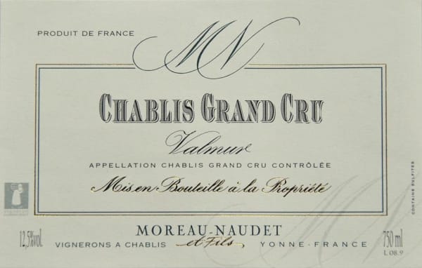 Rượu vang trằng Moreau-Naudet Chablis Valmur Grand Cru 2010