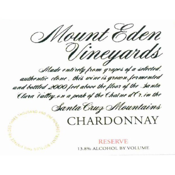 Rượu vang trằng Mount Eden Vineyards Reserve Chardonnay 2000