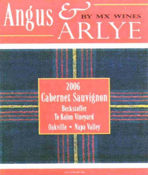 Rượu vang đỏ MX Wines Angus & Aryle Beckstoffer To Kalon Vineyard (chai Magnum 1,5 lít) 2006
