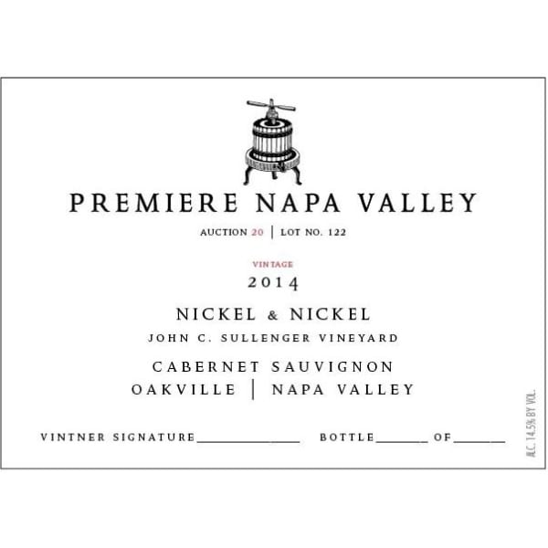 Rượu vang đỏ Nickel & Nickel Sullenger Vineyard Cabernet Sauvignon (3 lít) 2014