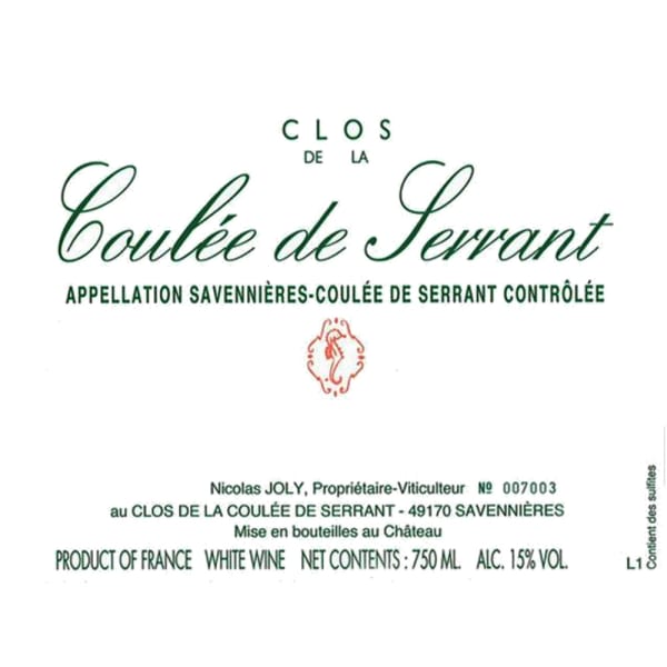 Rượu vang trằng Nicolas Joly Savennieres Clos de la Coulee de Serrant 2009