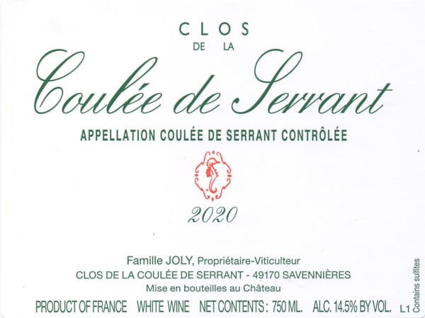 Rượu vang trằng Nicolas Joly Savennieres Clos de la Coulee de Serrant 2020