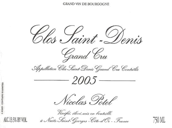 Rượu vang đỏ Nicolas Potel Clos Saint-Denis Grand Cru 2005