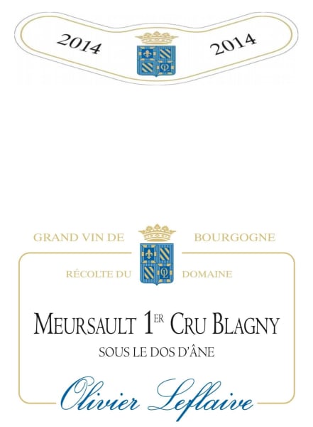 Rượu vang trằng Olivier Leflaive Meursault Blagny Sous le Dos d'Ane Premier Cru 2014