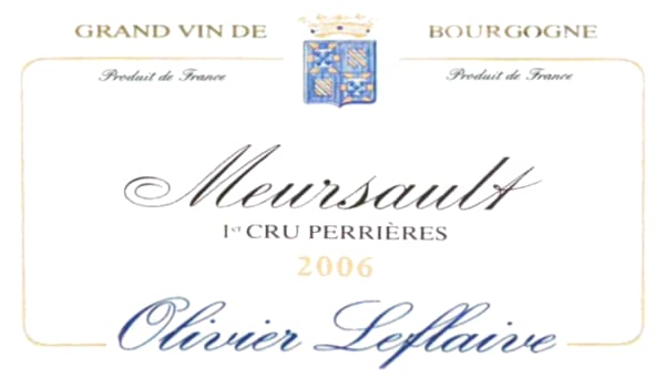 Rượu vang trằng Olivier Leflaive Meursault Perrieres Premier Cru 2006
