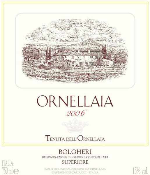 Rượu vang đỏ Ornellaia Tuscany Vertical Collection Superiore 2006