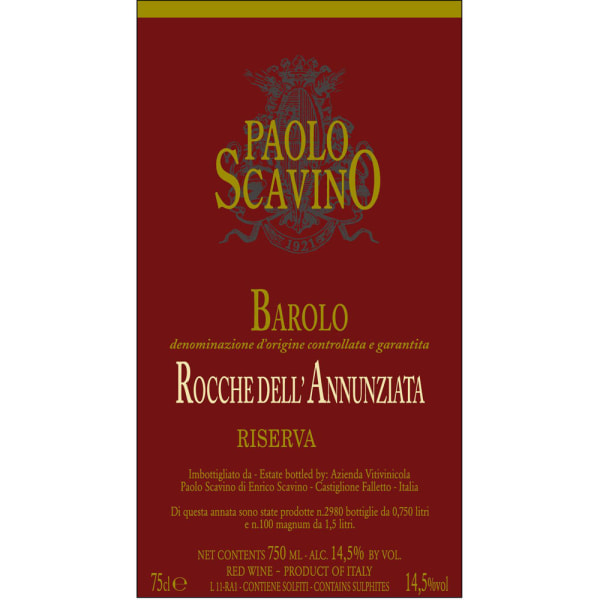 Rượu vang đỏ Paolo Scavino Barolo Rocche dell'Annunziata Riserva 2004