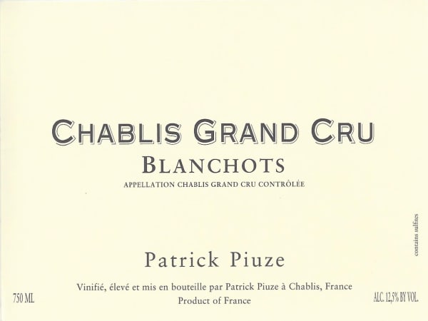 Rượu vang trằng Patrick Piuze Chablis Blanchots Grand Cru 2017