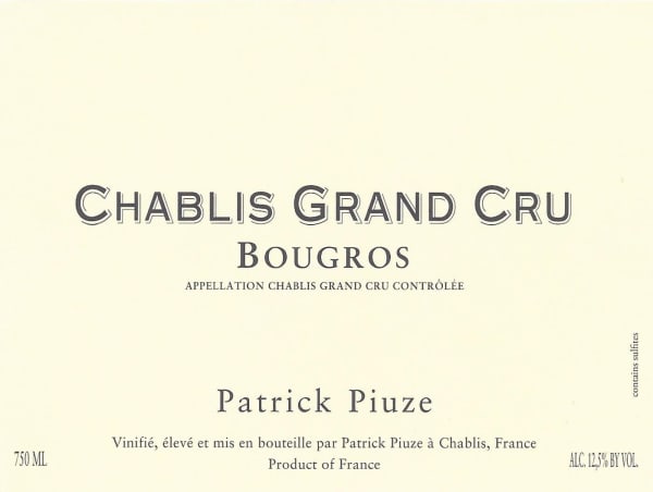 Rượu vang trằng Patrick Piuze Chablis Bougros Grand Cru 2017