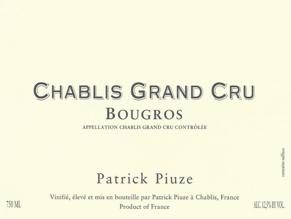 Rượu vang trằng Patrick Piuze Chablis Bougros Grand Cru 2018