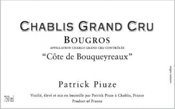 Rượu vang trằng Patrick Piuze Chablis Grand Cru Bougros Cote de Bouqueyreaux 2019