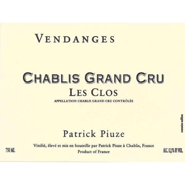 Rượu vang trằng Patrick Piuze Chablis Les Clos Grand Cru 2014