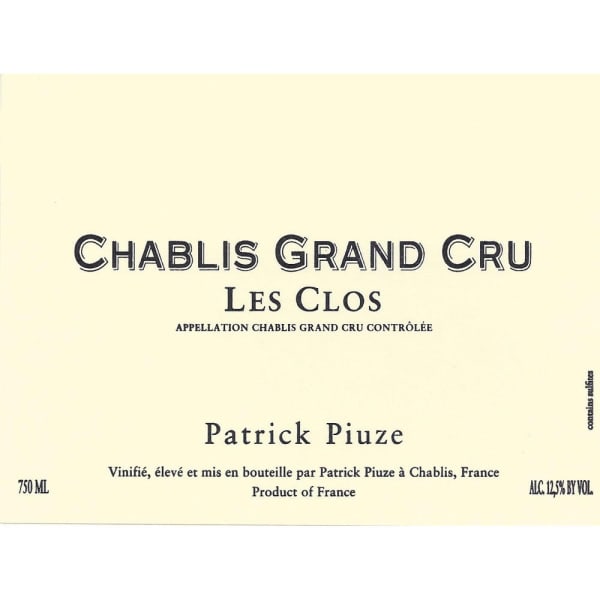 Rượu vang trằng Patrick Piuze Chablis Les Clos Grand Cru 2016
