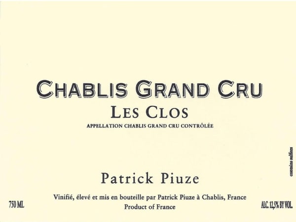 Rượu vang trằng Patrick Piuze Chablis Les Clos Grand Cru 2018