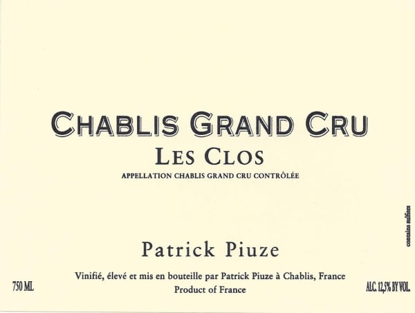 Rượu vang trằng Patrick Piuze Chablis Les Clos Grand Cru 2019