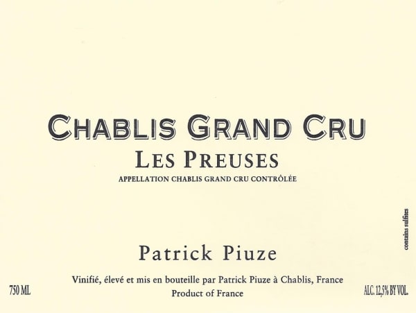 Rượu vang trằng Patrick Piuze Chablis Les Preuses Grand Cru 2018