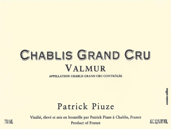 Rượu vang trằng Patrick Piuze Chablis Valmur Grand Cru 2018