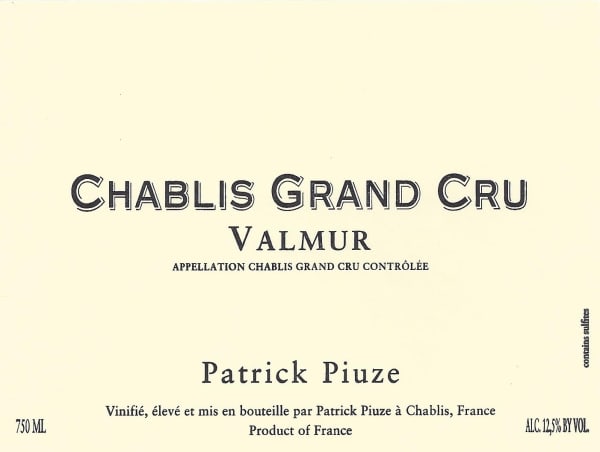 Rượu vang trằng Patrick Piuze Chablis Valmur Grand Cru 2020