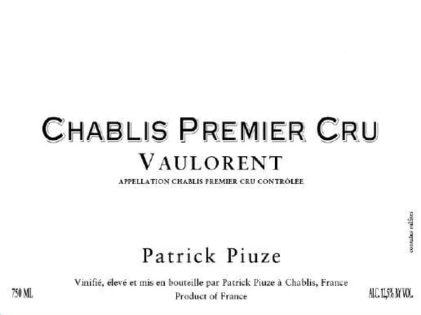 Rượu vang trằng Patrick Piuze Chablis Vaulorent Premier Cru 2018